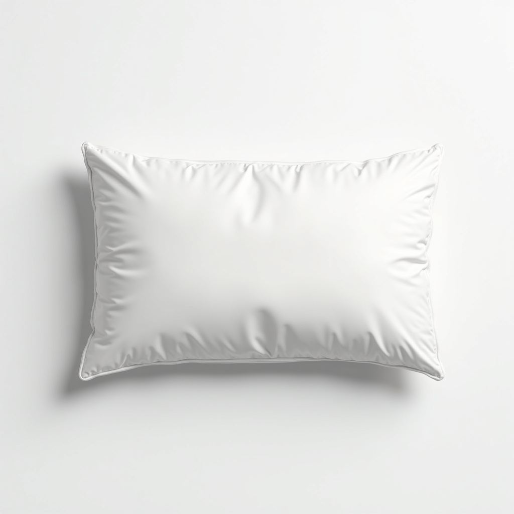 White hotel pillow on a plain background
